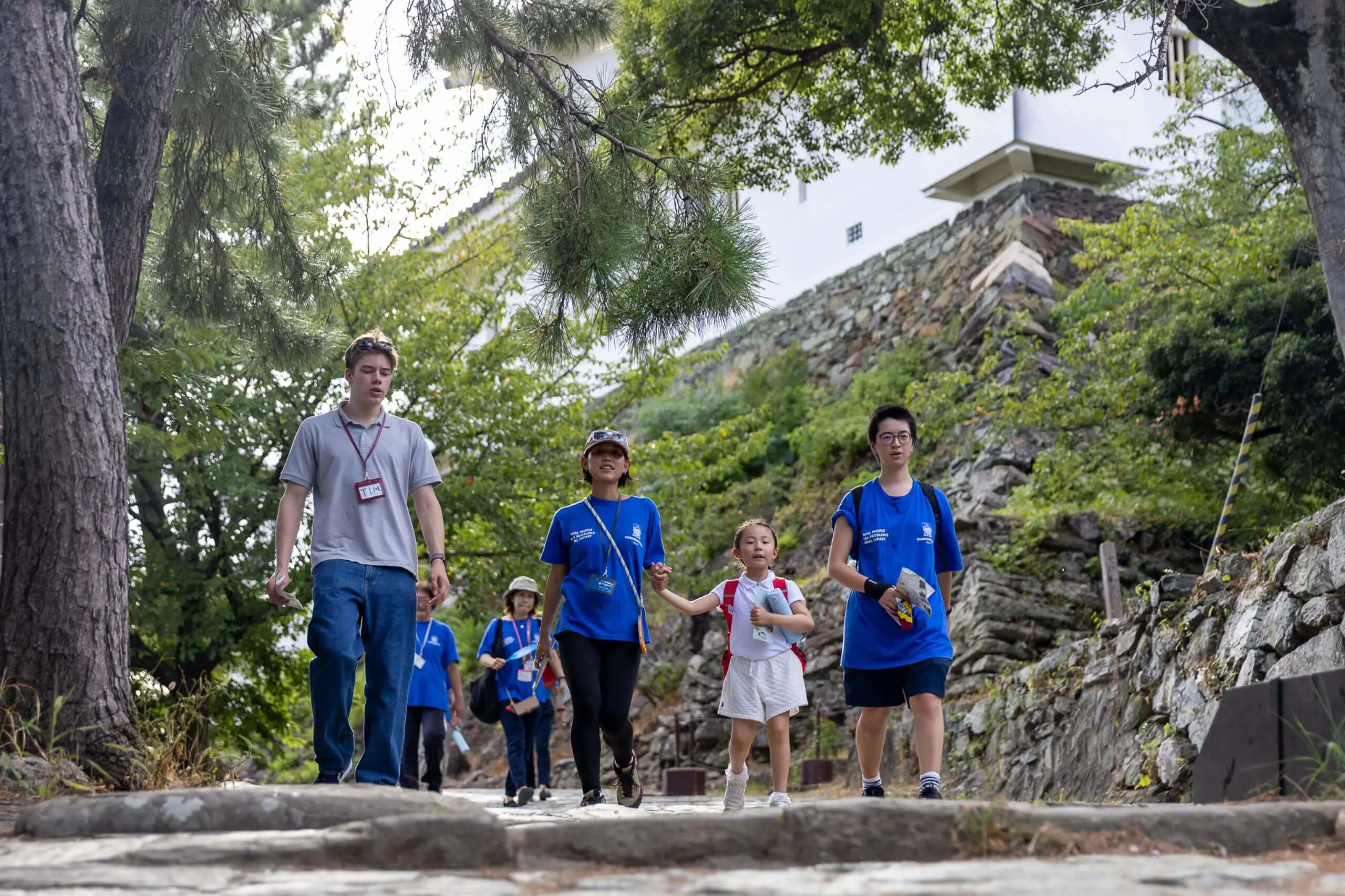 Students walking together representing Gordonstoun Japan school.